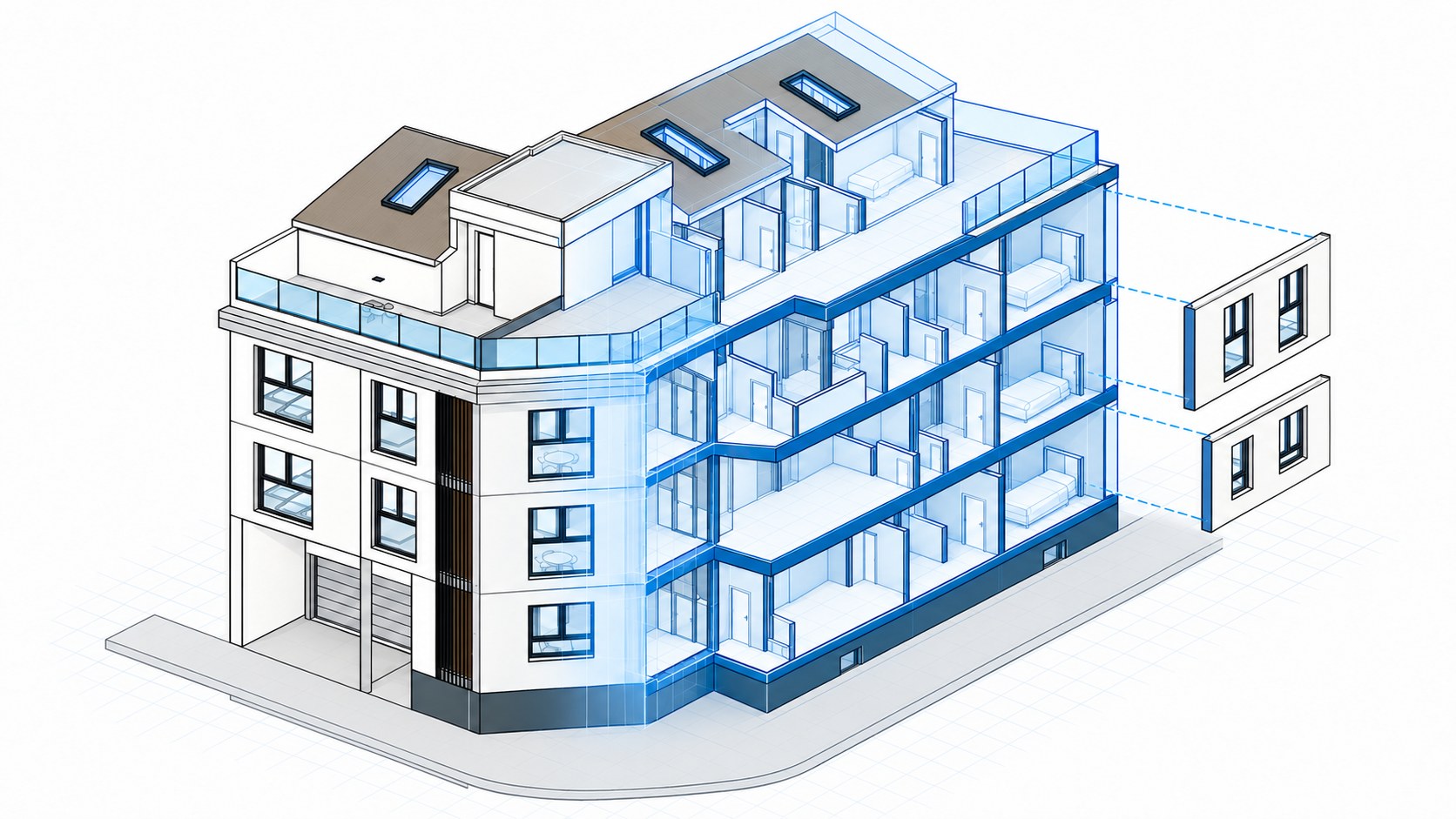 Ejemplo de modelo BIM de un edificio residencial