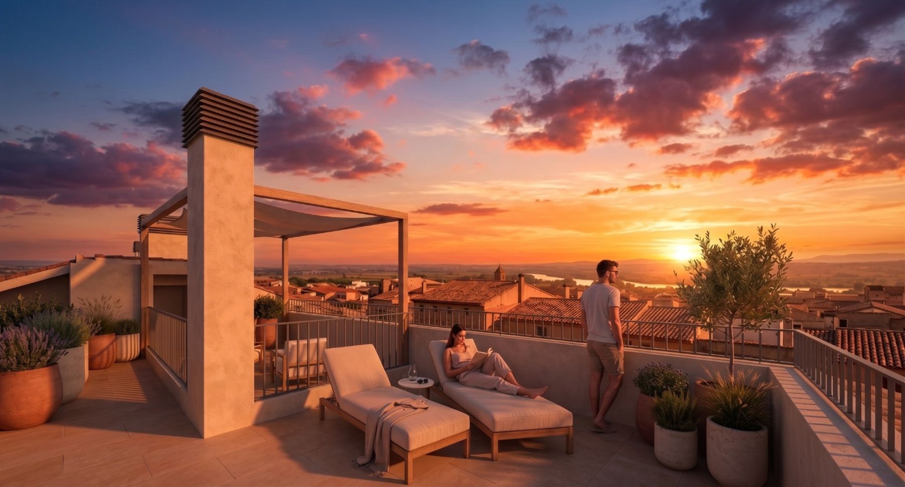 Solárium privado de una vivienda de planta segunda