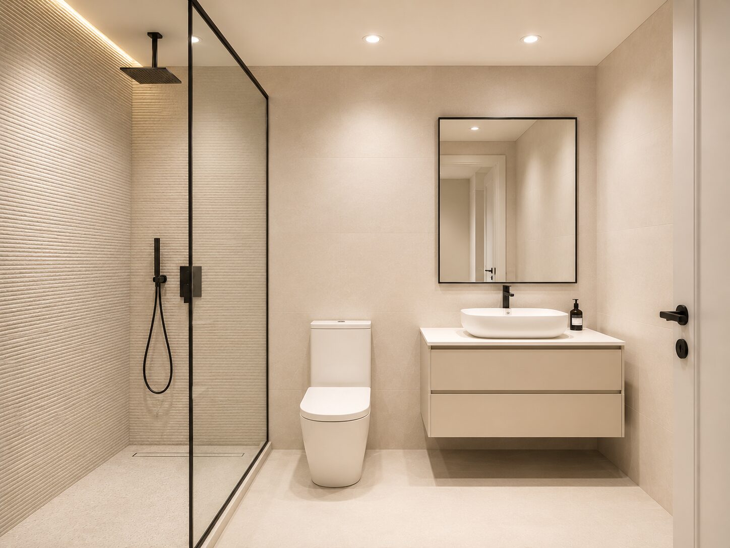 Baño con ducha a ras de suelo