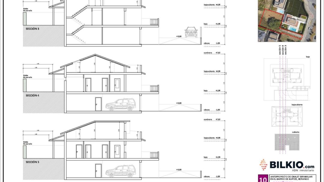 10. CHALET BERANGO. Anteproyecto. Secciones (transversales)