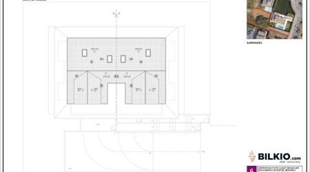 6. CHALET BERANGO. Anteproyecto.Planta Cubierta con chimenea