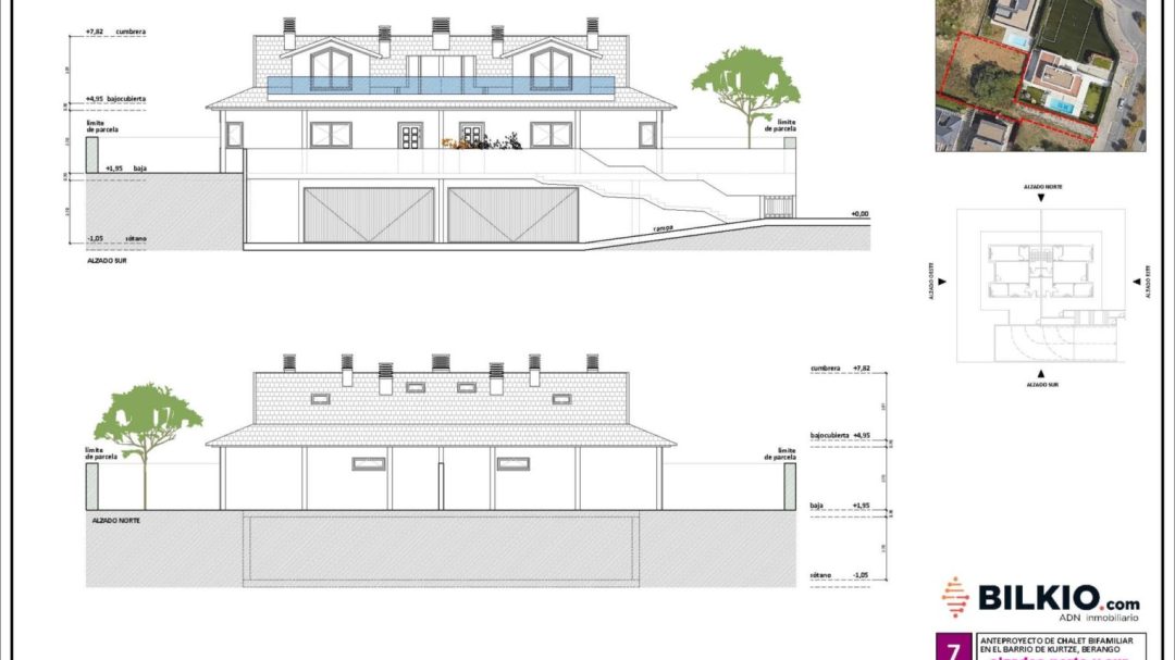 7. BERANGO Chalet Kurtze (avance de plantas) julio 2024 ALZADOS NORTE Y SUR